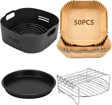 4-pack 22 cm Air Fryer Tillbehör för Moulinex 6